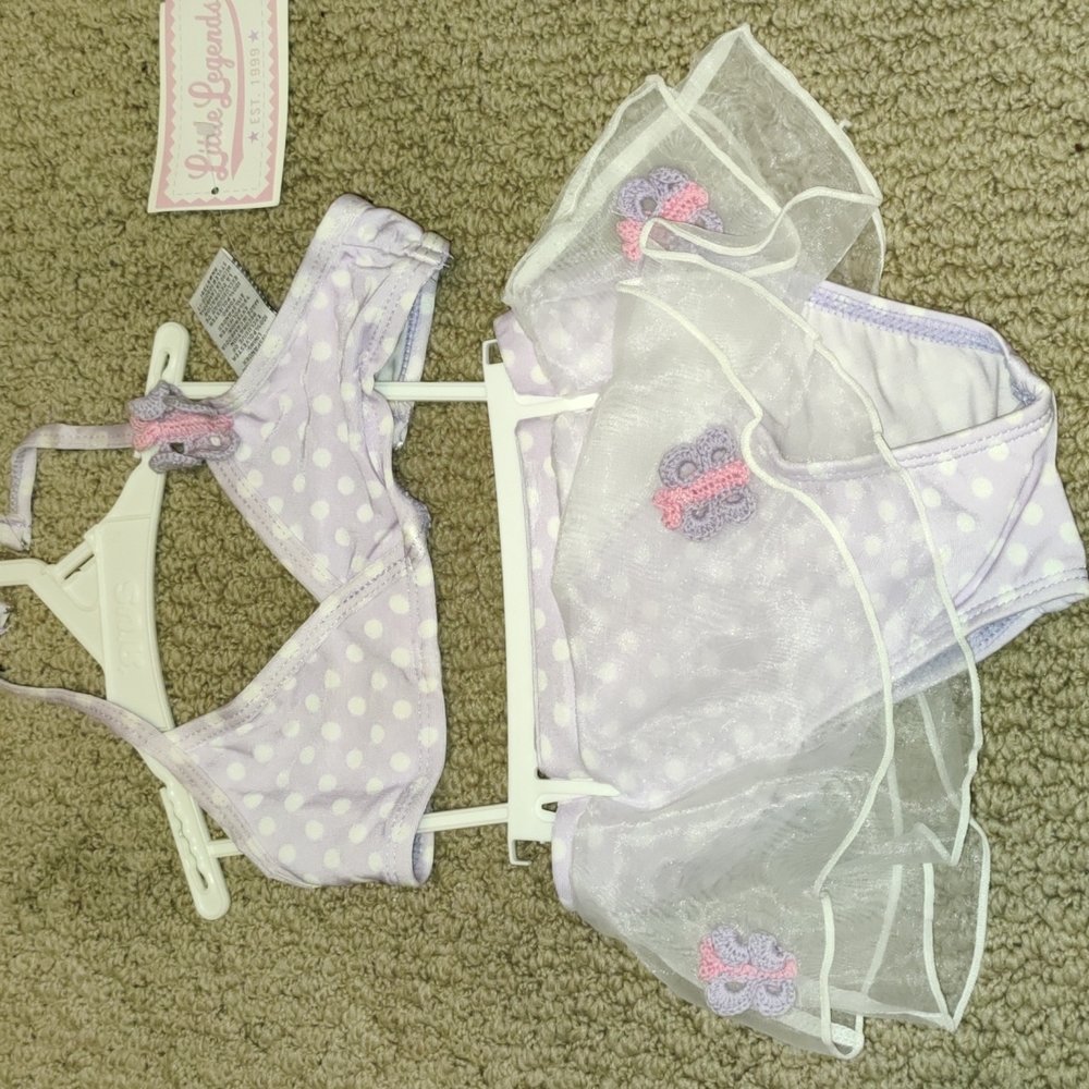 NWT Lavender Polka Dot 2 Pc Swimsuit